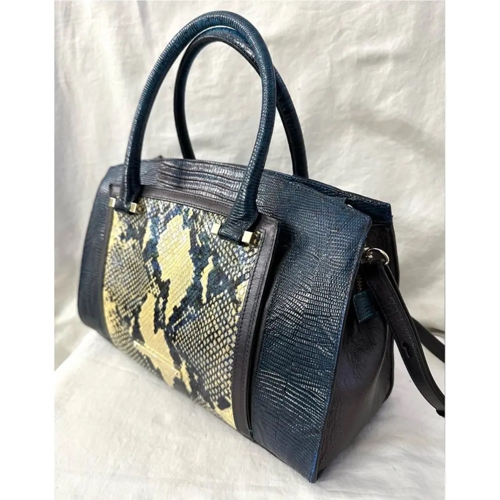 Brahmin Rare Greta Lizard & Python/Snakeskin Opal… - image 3